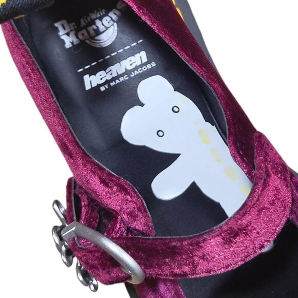 Heaven Marc Jacobs Cherry Red Maroon Velvet Platform Mary Janes Size US 9 - Picture 7 of 8